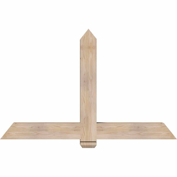 Ekena Millwork Eugene Smooth Timber Gable Bracket, Douglas Fir, 60"W x 38"H x 5 1/2"D x 5 1/2"F, 15/12 Pitch GBW060X38X0606EUG00SDF - main